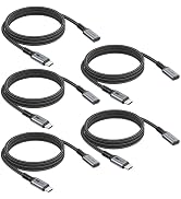 USB C Extension Cable 3 Feet, 5-Pack Type C Extender Cord USB 3.1(10Gbps) Male to Female Cable Ch...