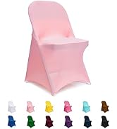 Jieqier Folding Chair Covers, Spandex Folding Chair Covers 12 PCS Light Pink, Party Chair Covers ...