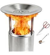 Heat Deflector & Fireplace Tongs Pellet Scoop Set for Solo Stove Mesa XL - 3-in-1 Fire Pit Access...