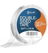 GLUIT New Double Sided Tape Heavy Duty 17.5 lbs Reusable Adhesive Removable Washable Multipurpose...