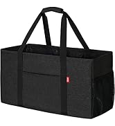 LHZK Standing Extra Large Utility Tote Bag with Metal Wire Frame and the Sides Rinforced, Large C...