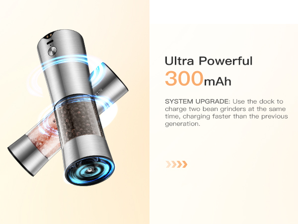 rechargeable salt and pepper grinder set