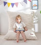 MAXYOYO Kids Bean Bag Chair, 3 in 1 Convertible Bean Bag Sofa with Removable Cover for Children, ...