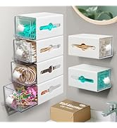 MKOSAB Qtip Holder,6 Pack Bathroom Organizer for Cotton Swabs,Balls,Pads, Floss, Hair Ties,Mini Q...