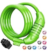 Titanker Bike Lock, Bicycle Lock 4 Feet Cable Lock 1/2 Inch Resettable Bike Lock Combination with...