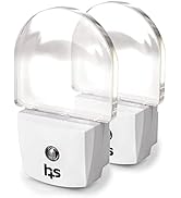 HealthSmart LED Compact Nightlight, Pack of 2, Warm Soft Light Technology, Automatic On/Off Senso...