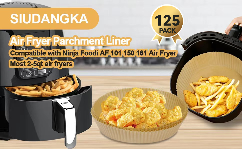 125 Pack Air Fryer Parchment Paper Liners