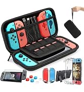HEYSTOP Switch Case Compatible with Nintendo Switch, 9 in 1 Accessories kit with Carrying Case, D...