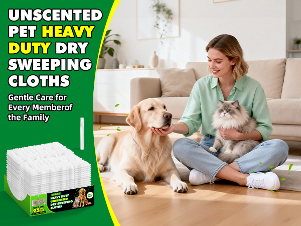 dry Sweeping Cloths for Cleaning Hardwood Floor Dust and Hair, Disposable, Unscented, 30 Count