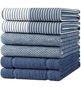 Homaxy Premium Kitchen Towels 18"x28", 6 Pack Large Cotton 380 GSM Dish Towels, Highly Absorben F...