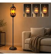LOZNDA 36” Tall Vintage Floor Lamp, 3 Modes Candle Glow Standing Lamp with Timer, Rustic Flame Ef...