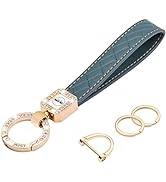 Wisdompro Microfiber Leather Car Keychain, Key Fob Keychain Car Key Chain Holder with Anti-lost D...