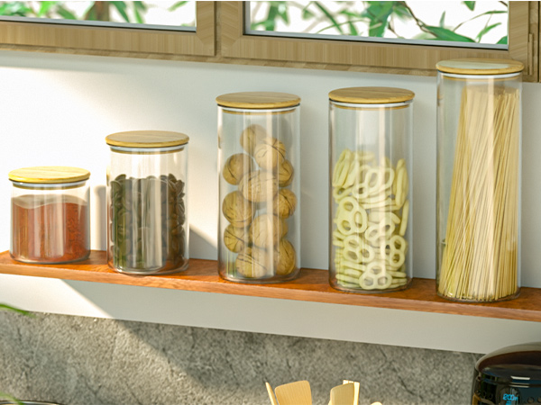 Glass storage jar