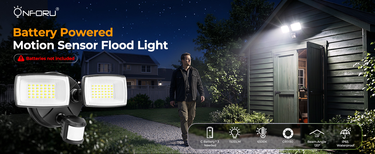 Battery Powered Motion Sensor Outdoor Lights