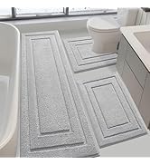 IM HOME Bathroom Rugs Sets 3 Piece, Ultra Soft Plush Fluffy Microfiber Absorbent Bath Mat, Non-Sl...