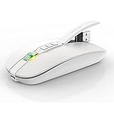 FMOUSE Bluetooth Mouse for Laptop,Slim & Silent Wireless Travel mice USB C Rechargeable 2400 DPI ...