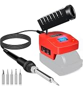 QSDXNYDC Cordless Soldering Iron Station Compatible with Milwaukee M18 18V Battery,Fast Heating U...