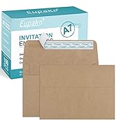 Eupako 5x7 Envelopes Self Seal 100 Pack, Brown A7 Envelopes, Kraft Paper Envelopes for 5x7 Cards,...