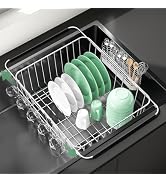 Fanbsy Dish Drying Rack in Sink, Extendable Stainless Steel Dish Drainers for Kitchen Counter, An...