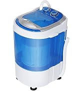 HomGarden 6.6lbs Capacity Mini Washing Machine for Compact Laundry, Portable Single Translucent T...