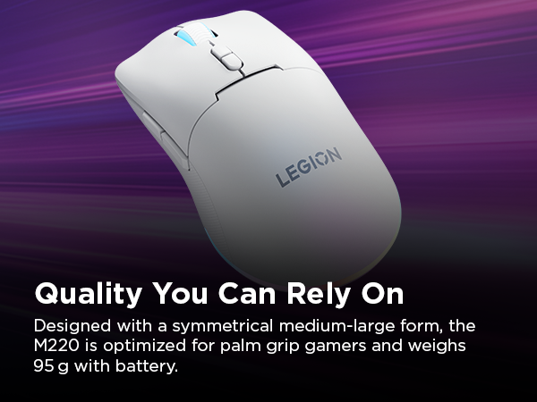 Lenovo Legion M220 Wireless RGB Gaming Mouse - Quality you can rely on
