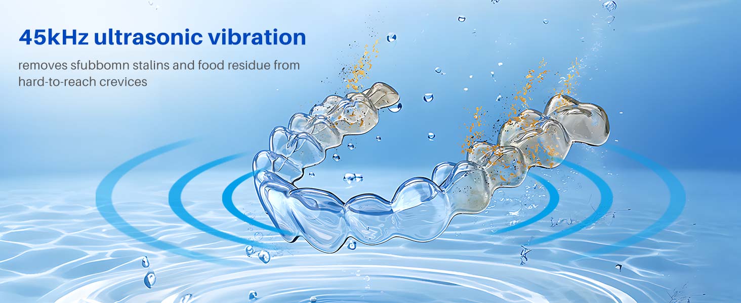 Ultrasonic Retainer Cleaner 45kHz Retainer Cleaning Denture Pod