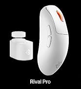 SteelSeries Rival Pro Wireless Ergonomic Gaming Mouse - White | Ultra Wideband Wireless/UWB, True...