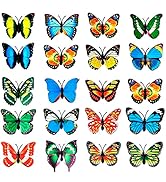 20 PCS Colorful Butterfly Refrigerator Magnets - Butterfly Wall Decor Strong Magnets with Adhesiv...