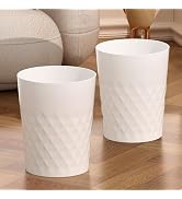 HOLTPHILI 1.8 Gallon Small Trash Can 2 Pack Bathroom Garbage Can Waste Basket Recycling Bin for D...