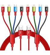 Multi USB Charging Cable 4A, 4-in-1 Braided Charging Cord, Multi Charger Cord, Multiple USB Cable...