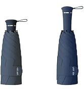 Mini Folding Travel Umbrella with Built-in Hidden Telescoping Handle,Teflon Coating, UPF 50+,UV P...