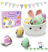 Yarniss Crochet Kit for Beginner, Easter Crochet Starter Kit for Eggs & Basket with Video Tutoria...
