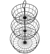 HANZE 3-Tier Wire Fruit Basket Bowl, Detachable Vegetable Bread Basket Display Storage Stand, Des...