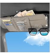 Car Visor Organizer with Sunglass Holder,Multi-Functional Car Sun Visor Organizer with Zipper for...