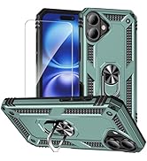 HNHYGETE for iPhone 16 Case with Screen Protector: 360°Grade Rotatable Kickstand (Non-Slip) Milit...