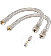 PLUMBINGMASTER 12-Inch Delta Style Flexible Faucet Connector, 3/8 Inch OD Male x 3/8 Inch ID Comp...