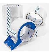 Art3d Clear Packing Tape 6 Rolls with Dispenser, Adhesive Packing Tape Refills, Carton Sealing Ta...