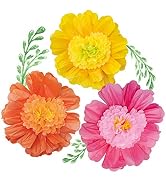 NICROLANDEE 24'' 6 Pack/Set Large Tissue Paper Flowers Handcrafted Giant Colorful Paper Flowers f...