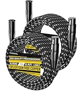 VANDESAIL XLR Cables 25ft 2 Pack, Durable Nylon Braided XLR Microphone Cable, Mic Cable, Shielded...