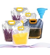 LNTJOQXBM Collapsible Water Storage Bag 5-Pack, BPA-Free Plastic Bag, Leakproof Freezable Grains ...