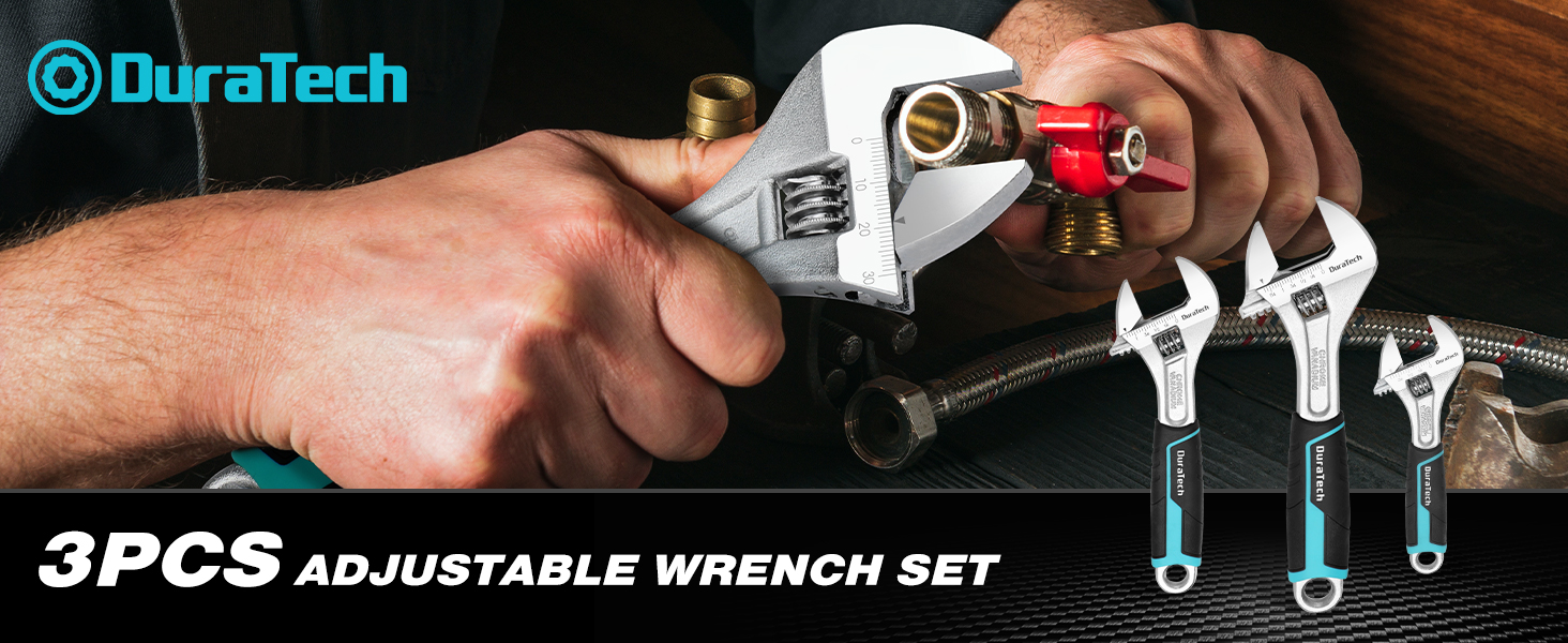 3 pcs adjustable wrench set