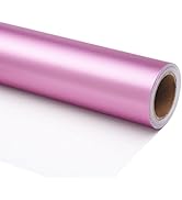 Ulmasinn Rose Gold Matte Metallic Wrapping Paper, Pink Solid Color Gift Wrapping Paper for Gradua...