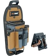 MELOTOUGH 7-Pocket Technician Pouch-Small Pocket Tool Belt Pouch with Belt Clip,Clip on Larger Po...