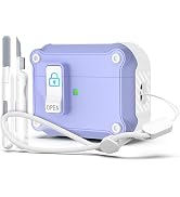 R-fun for AirPods Pro 2 Case with Cleaner Kit & Lanyard, with Lock, Auto Pop-Up Lid, Compatible w...