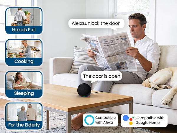 When your hands are full, sleeping or cooking, voice unlock is more convenient.