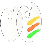 Hulameda 2Pcs Acrylic Clear Paint Palette with Thumb Hole Paint Pallet for Adults or Kids,Easy Cl...