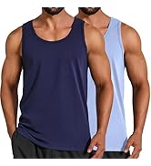 COOFANDY Mens Cotton Tank Tops Workout Summer Sleeveless Muscle Gym Shirts Athletic Beach Tee Shi...