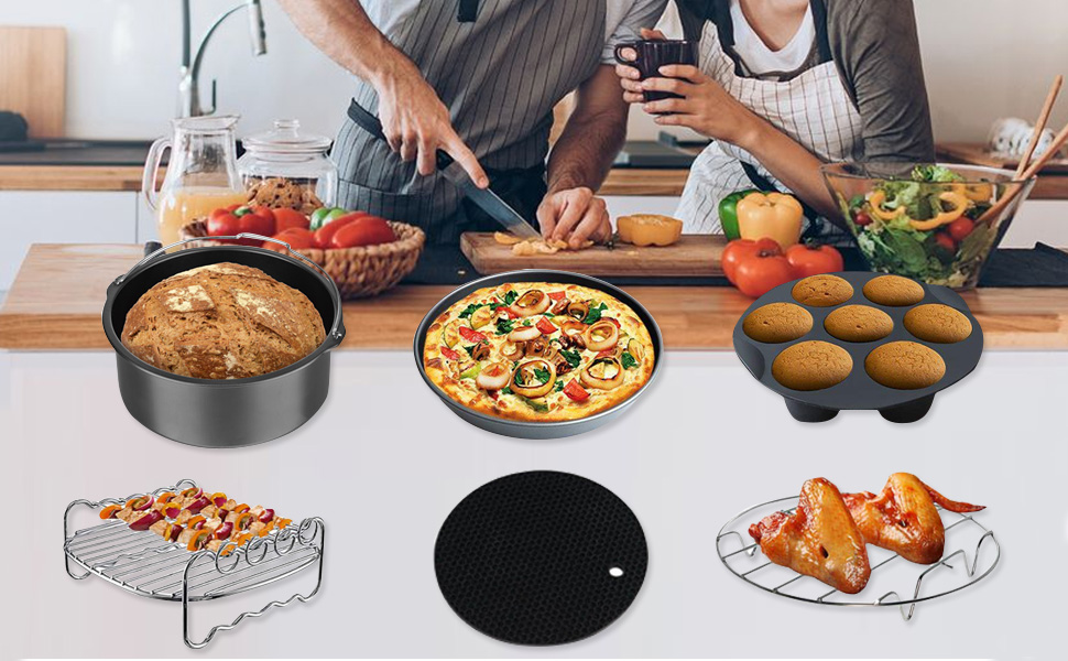 7 Piece Accessory Kit for Electric Air Fryer XL