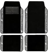 Valleycomfy Bling Car Mats Floor Mats for Women Men 4Pcs Rhinestone Crystal Diamond Sparkly Glitt...