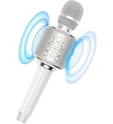MetFut Wireless Bluetooth Karaoke Microphone, Built-in Loud Speaker for 10H Playback, Add Reverb/...